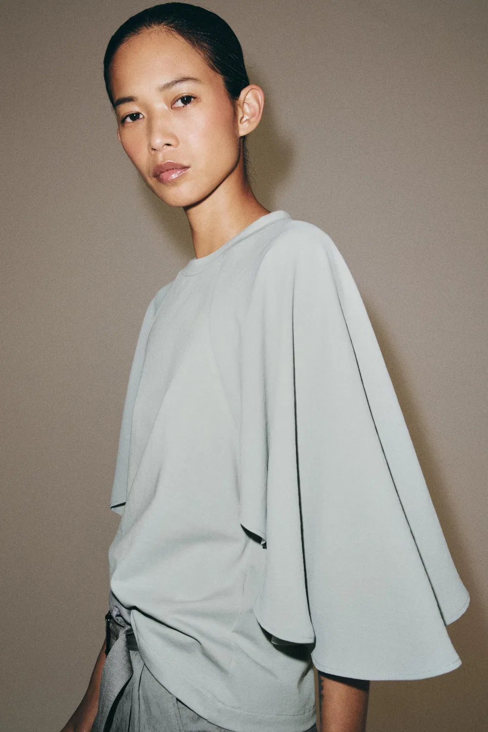 Футболка с контрастным рисунком ZARA, Blue/Grey — фото 2