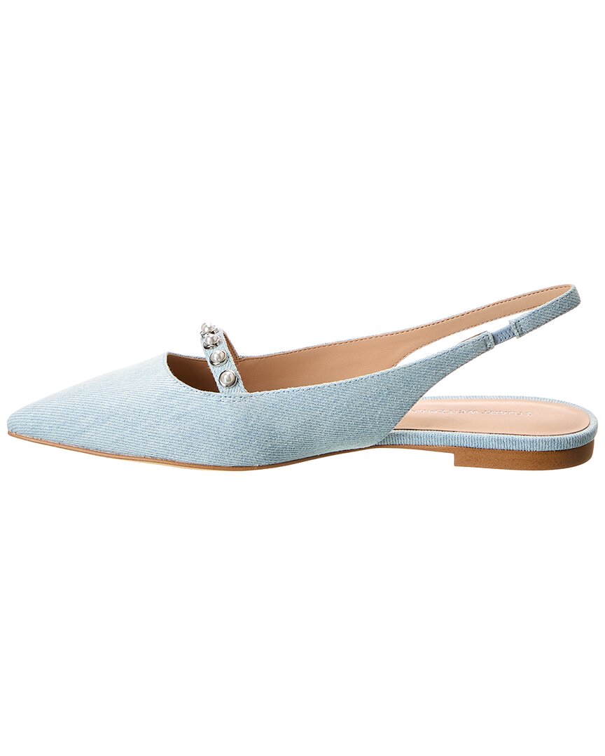 Туфли-лодочки Stuart Weitzman Pearl Denim Slingback Flat, синий — фото 2