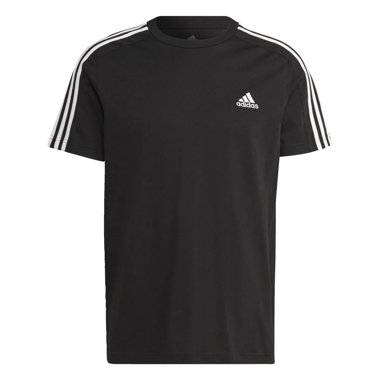 Мужская футболка с длинным рукавом Essentials Single Jersey 3-Streifen Adidas, Schwarz Weiss — фото 2