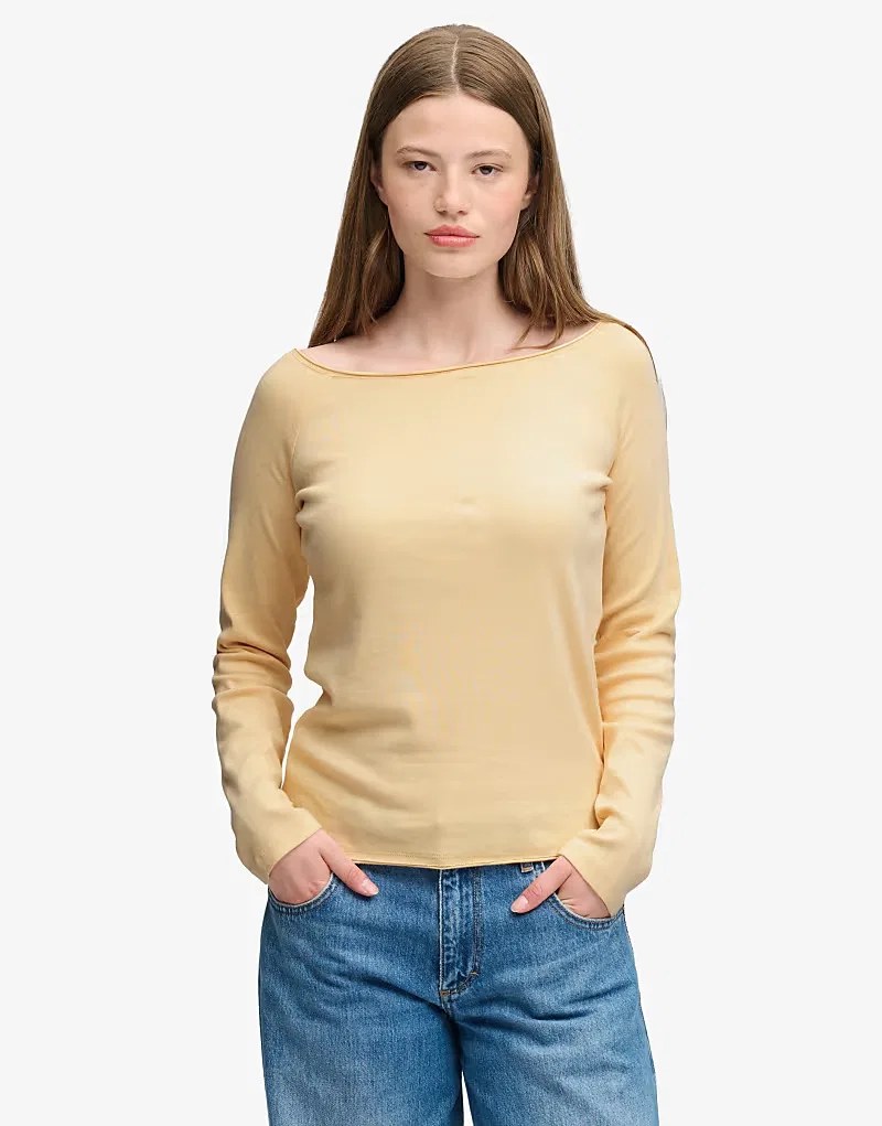 Топ Superdry Bardot с открытыми плечами в желтом оттенке — фото 3