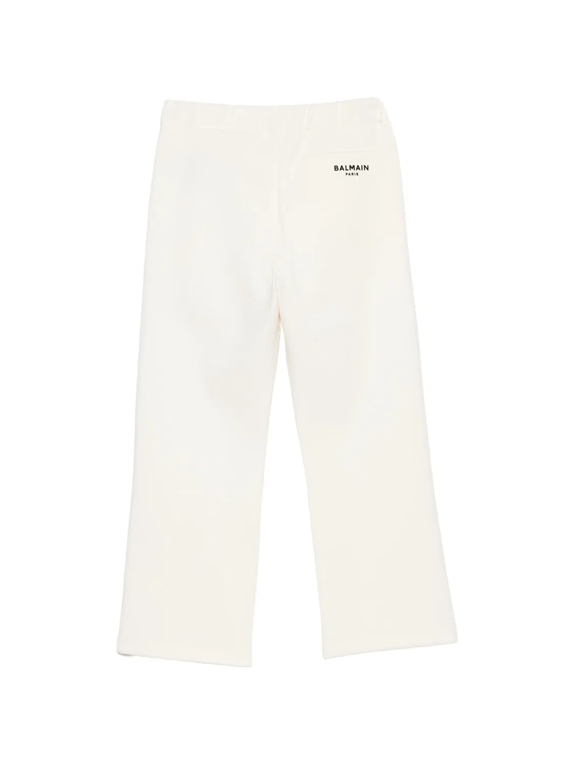 Брюки с логотипом и защипами Balmain Kids, нейтральные цвета — фото 2