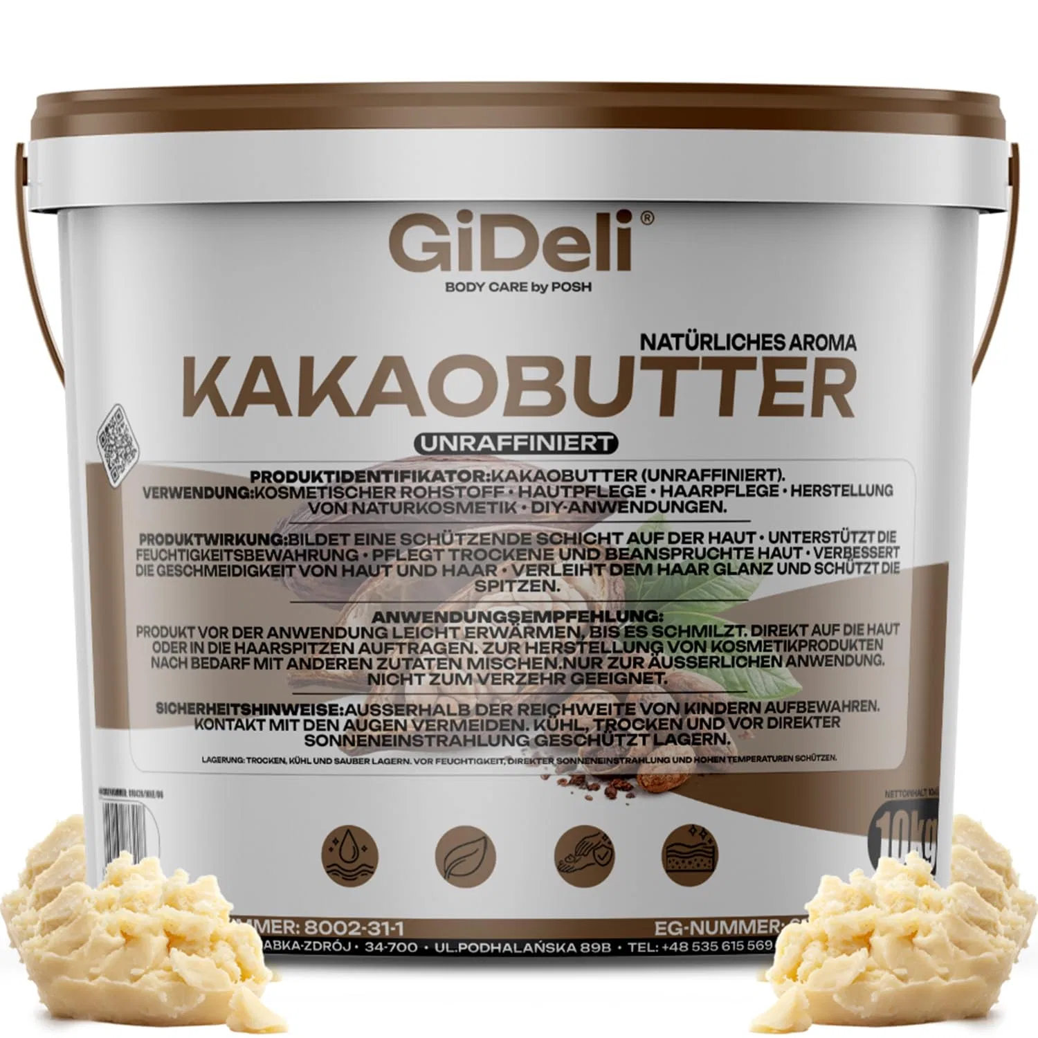 Боди баттер Kakaobutter Unraffiniert GiDeli, 10 кг
