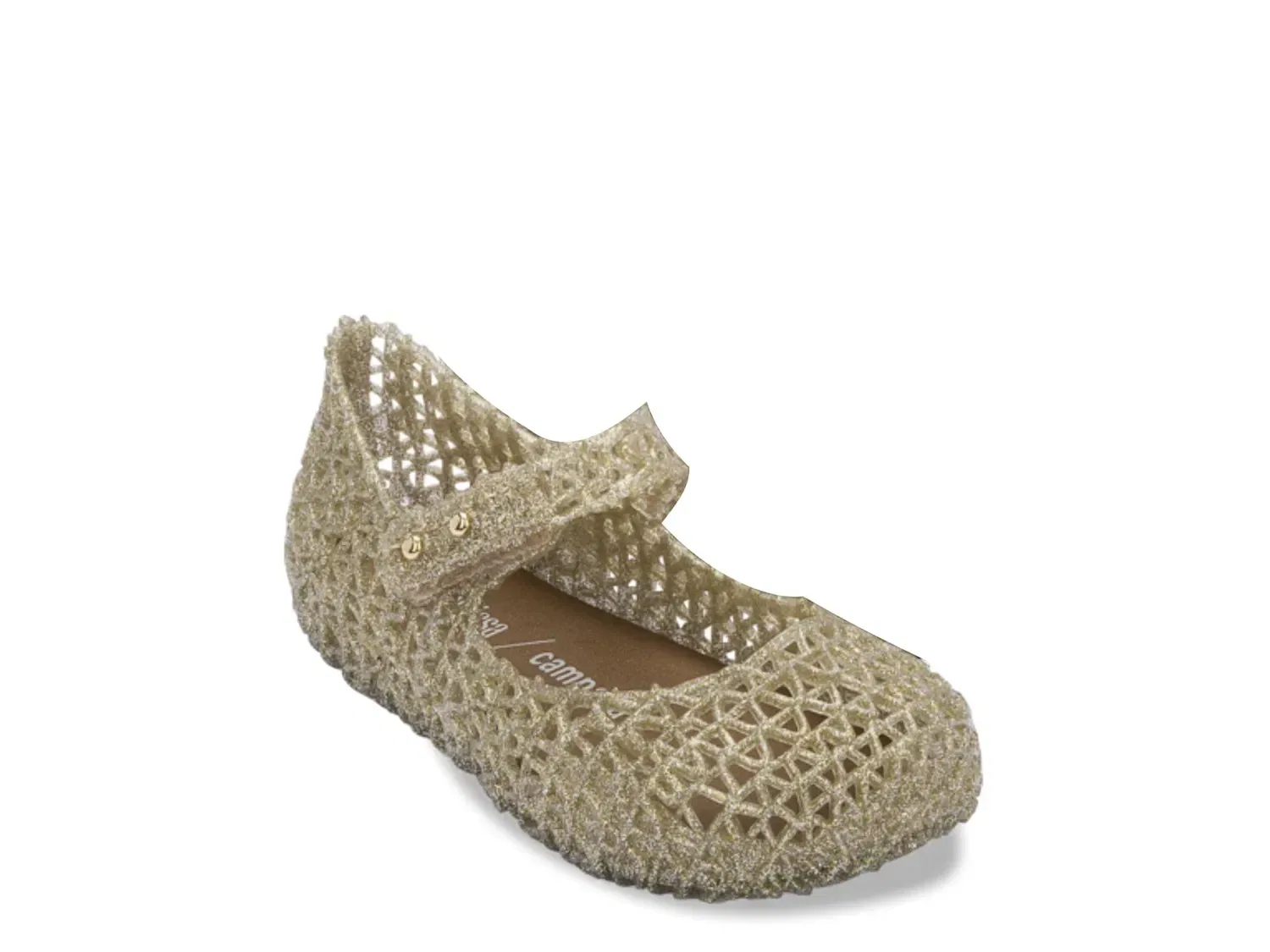 Босоножки Mary Jane из пластика, Campana Papel, Mini Melissa, золотистый металлик
