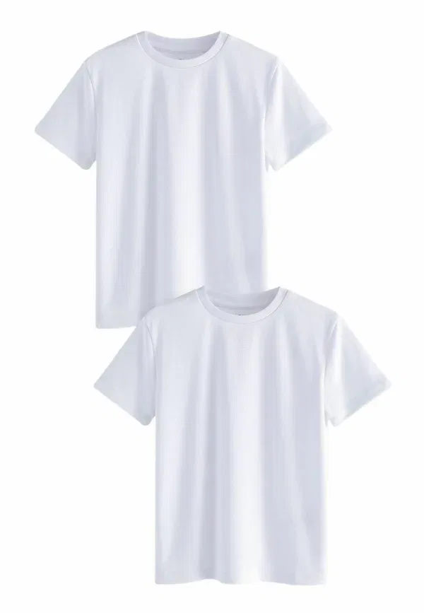 Футболка Mesh, 2 pack regular fit - basic t-shirt, Next, белый