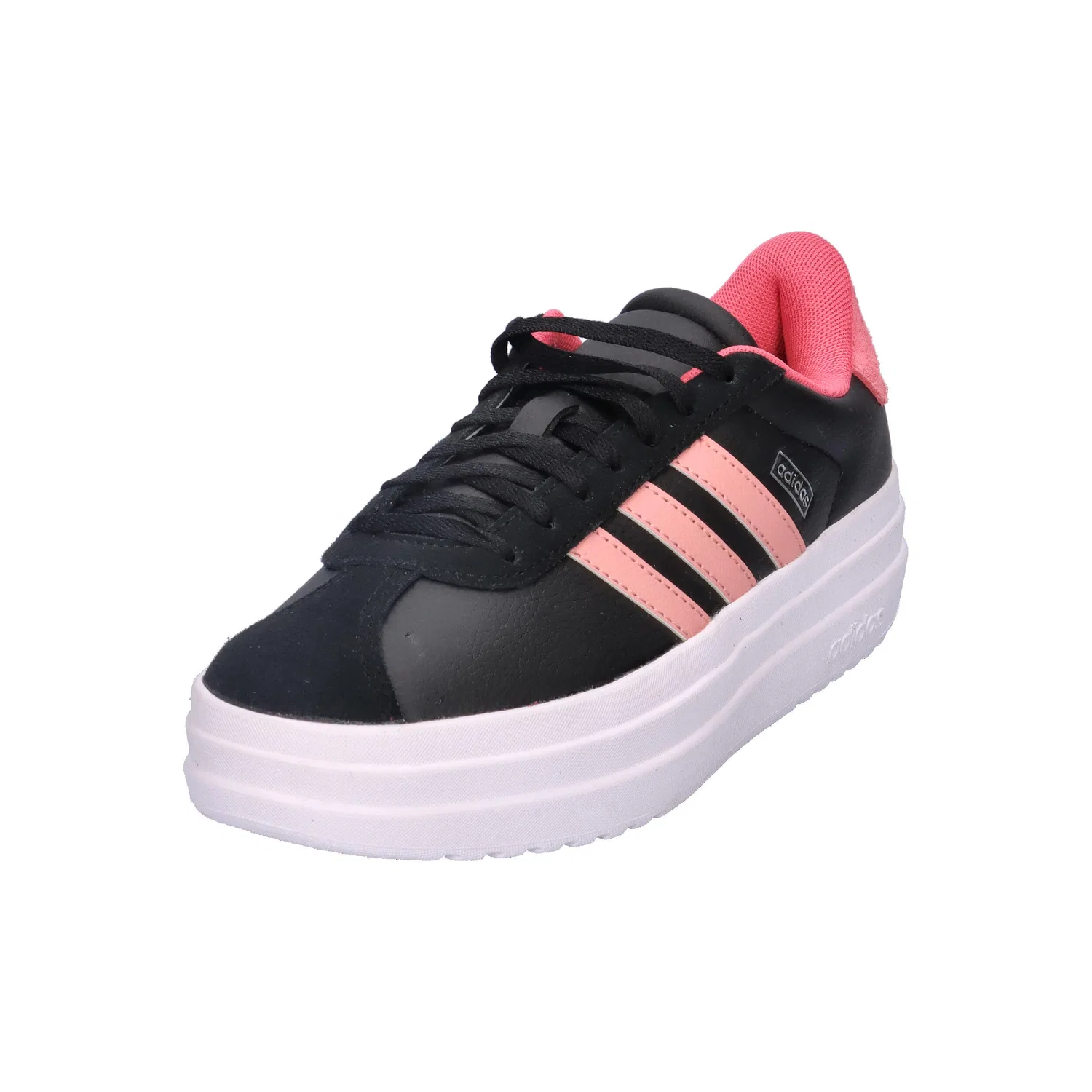 Детские кожаные кроссовки с T-Toe дизайном VL Court Bold J Adidas, Schwarz Rosa Magentapink — фото 4