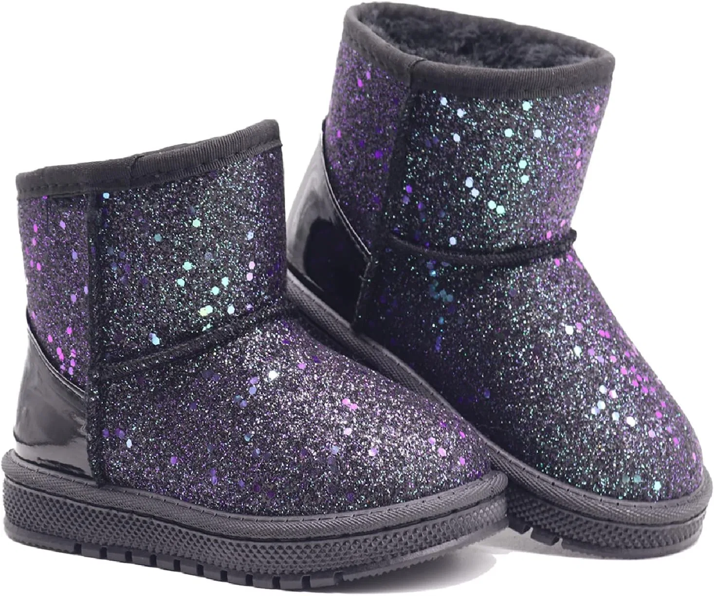 Детские зимние сапоги для девочек с блестками Sugmzox, Black Sequin