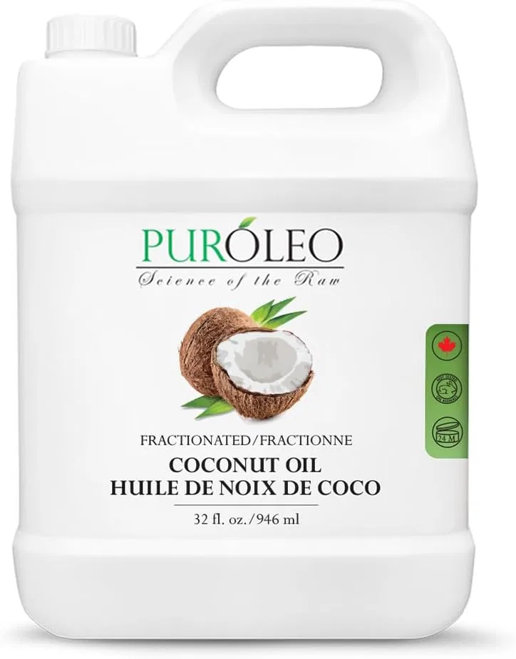 Масло для тела кокосовое фракционированное PURÓLEO 100% натуральное без запаха, 946 мл
