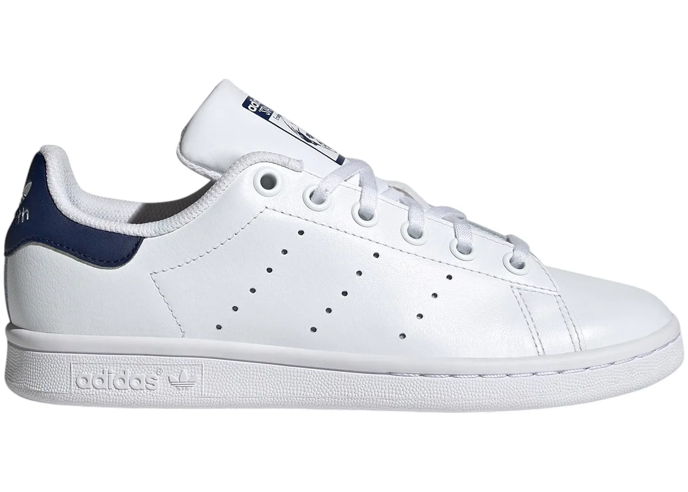 Детские кроссовки для мальчиков с замшевыми вставками Adidas Stan Smith, Cloud White Cloud White Dark Blue