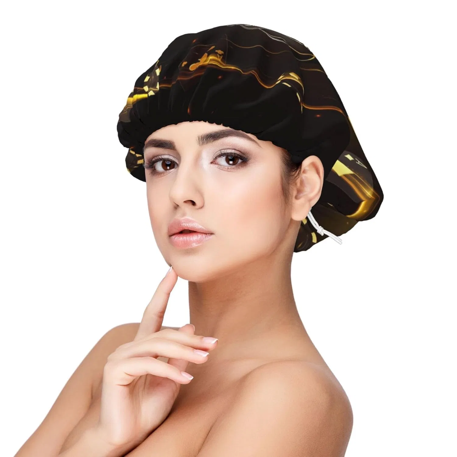 Шапочка для душа из сатина, Kuilepa, двойной слой, 33 см