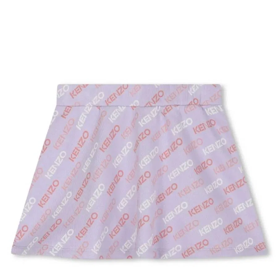 Юбка мини с монограммой Kenzo Kids, Lilac