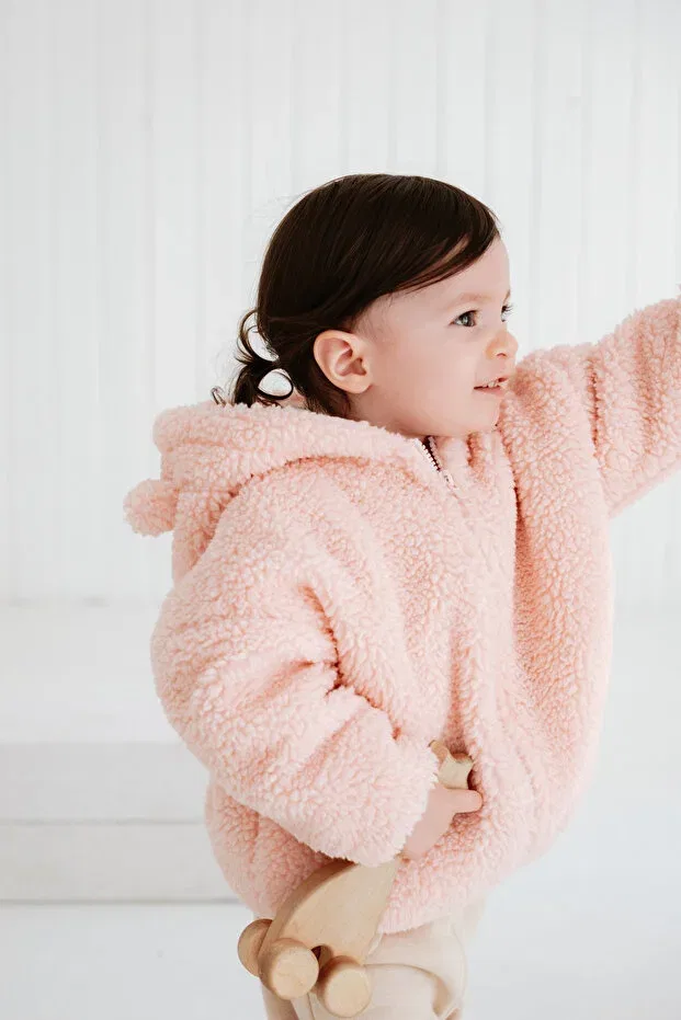 Детское пальто для девочек из плюша Teddy Lollie Baby&Kids, Pink