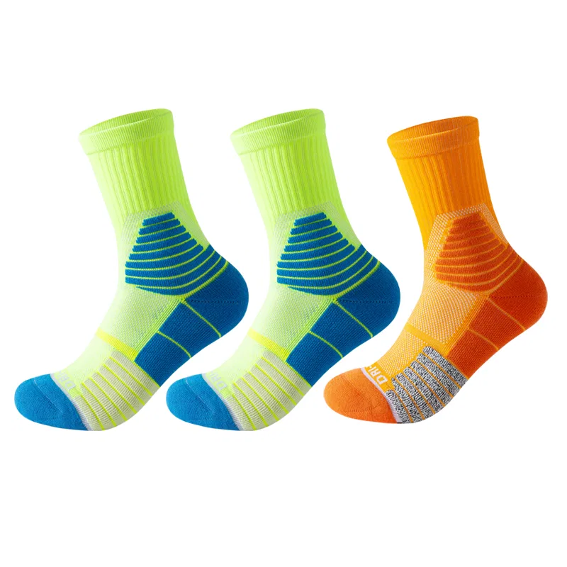 Детские баскетбольные носки с принтом, Green Blue 2+Orange 1, MIIOW