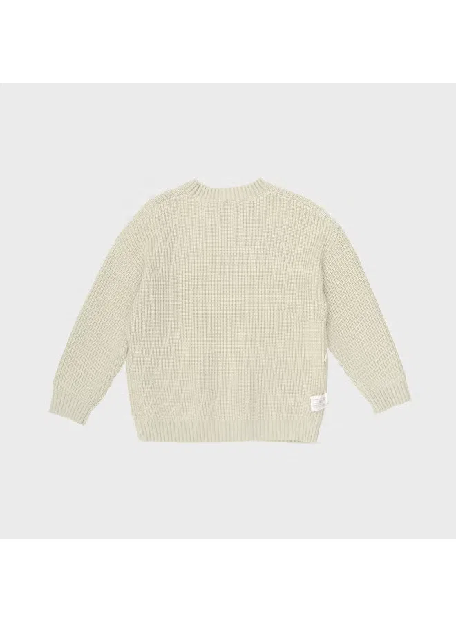 Свитер с длинным рукавом с карманами Zara, светло-зеленый — фото 3