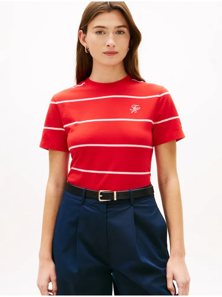 Футболка с логотипом Script TOMMY HILFIGER, Red