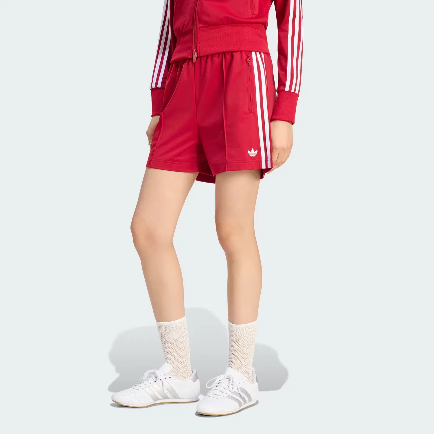 Женские шорты свободного кроя Firebird Classic Adidas Originals, красно-белый
