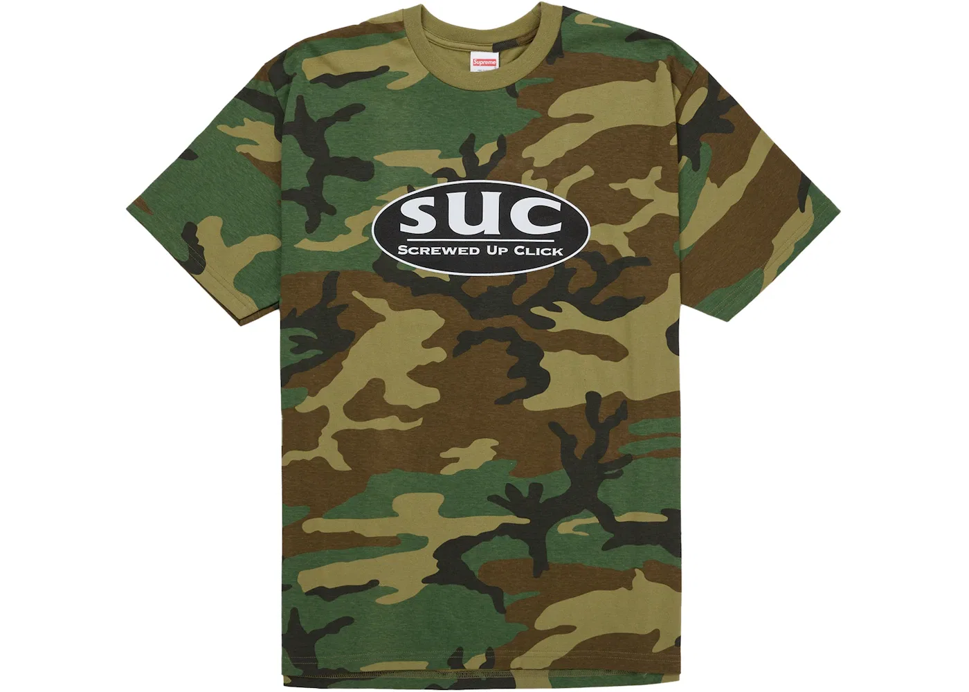 Мужская футболка с принтом Supreme DJ Screw SUC Tee, Woodland Camo