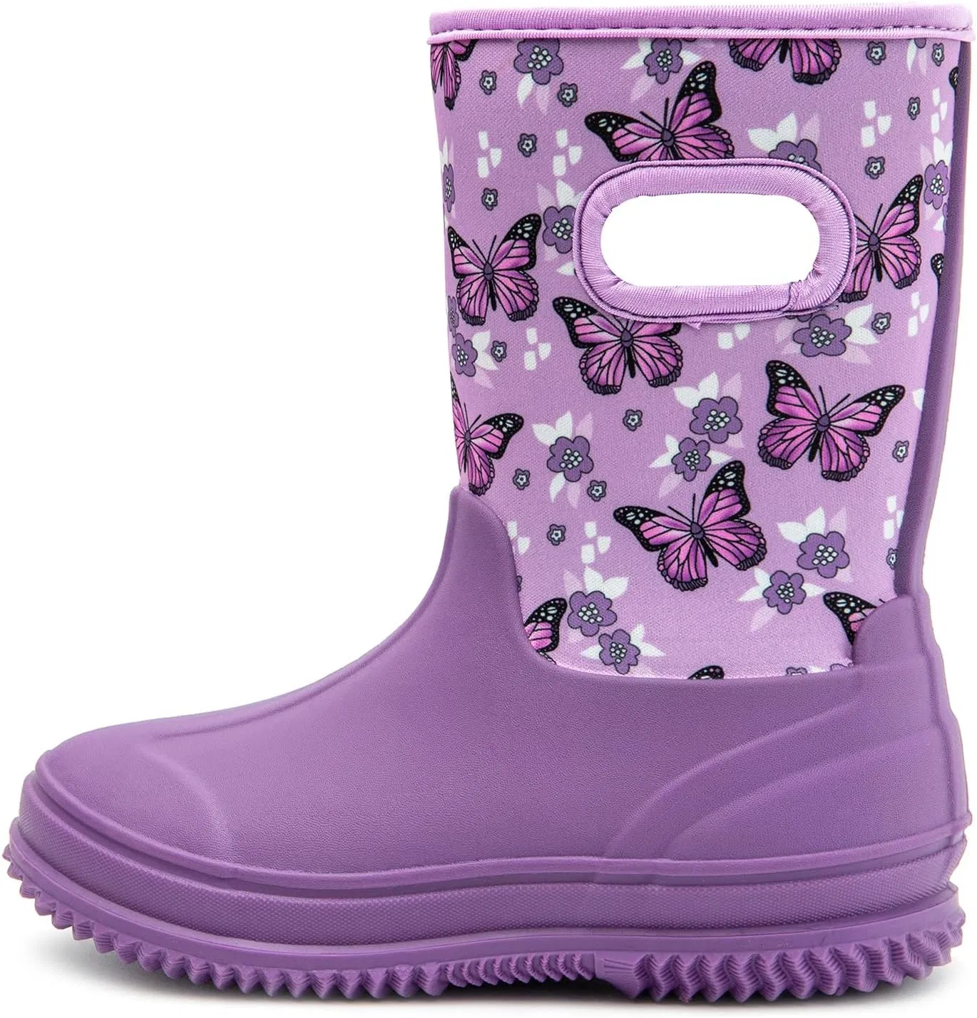 Детские дождевые сапоги для девочек с принтом HugRain, Butterfly Purple