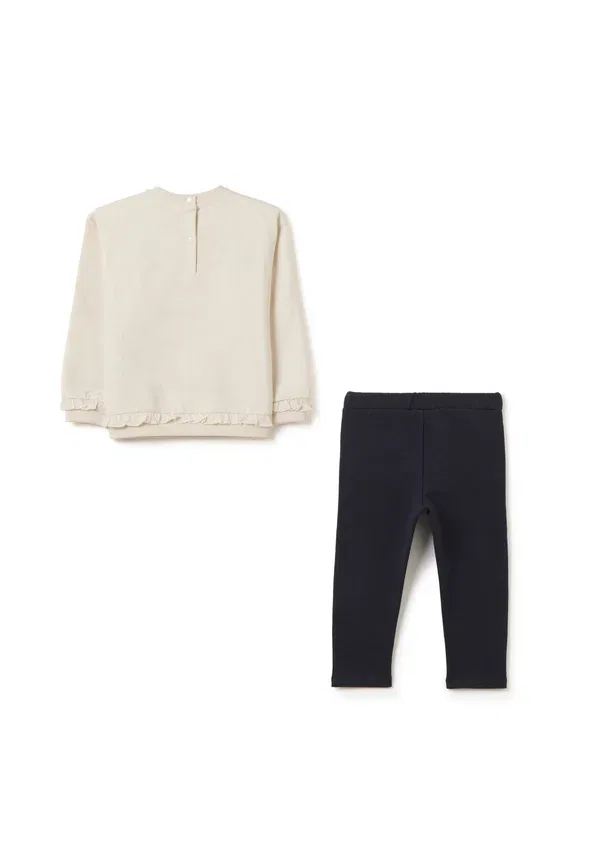 Комплект спортивный с цветочным принтом Jogging set Ovs, light beige, светло-бежевый — фото 2