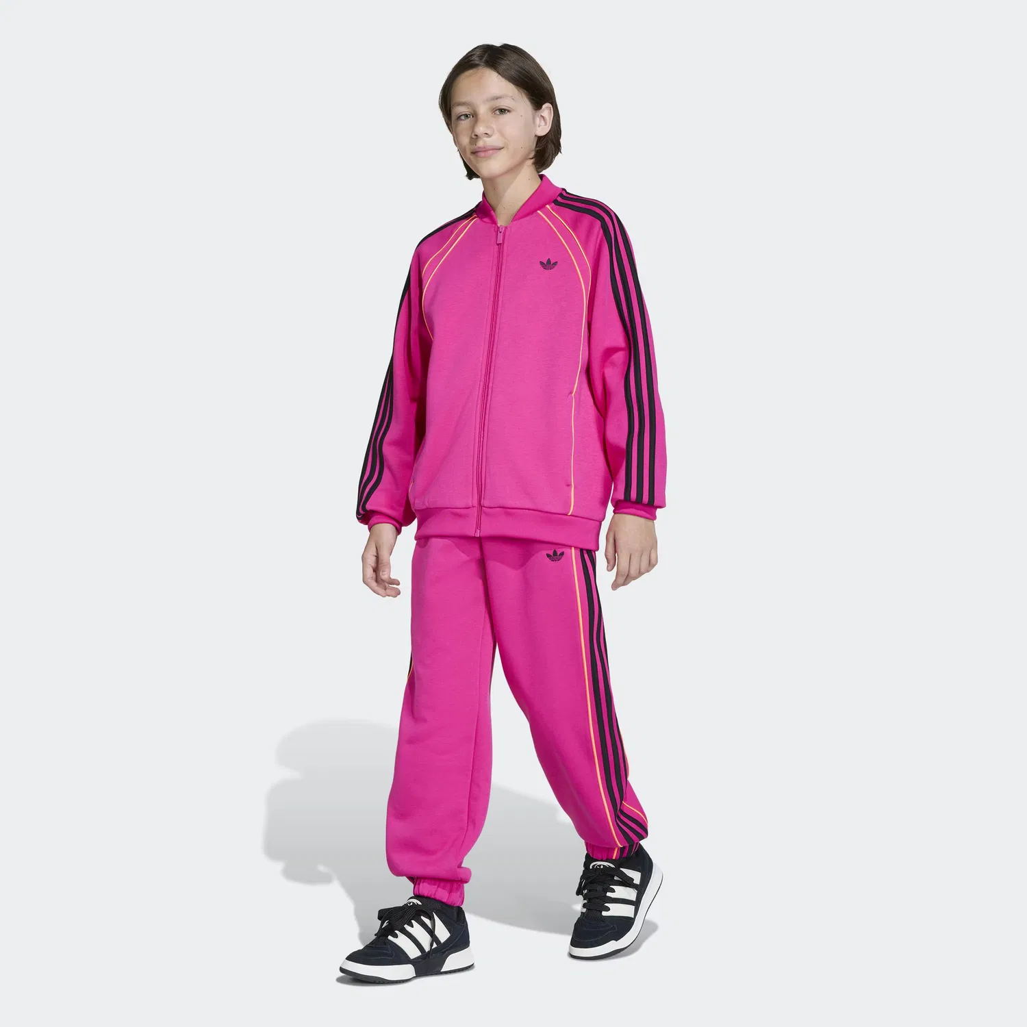 Зауженные брюки Adidas Originals неоново-розового цвета — фото 4