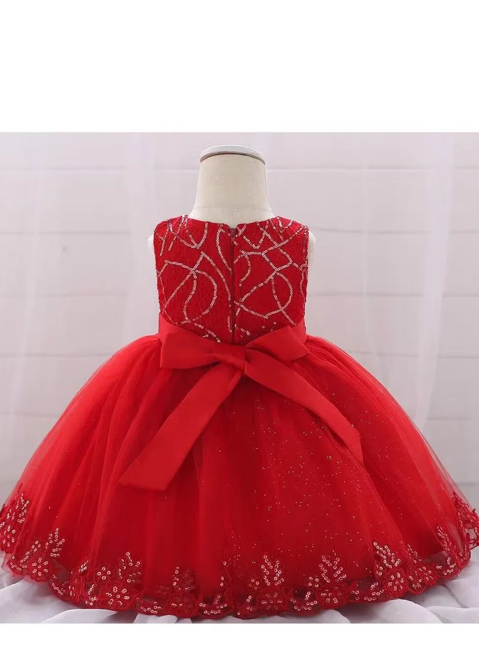 Платье праздничное с пышной юбкой для новорожденных Best Gift Fashion, красный — фото 3