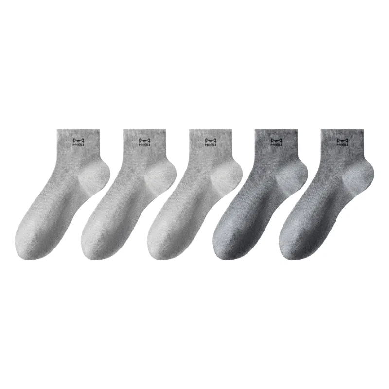Детские носки-следки с принтом, Medium Gray 2+Light Gray 3, MIIOW