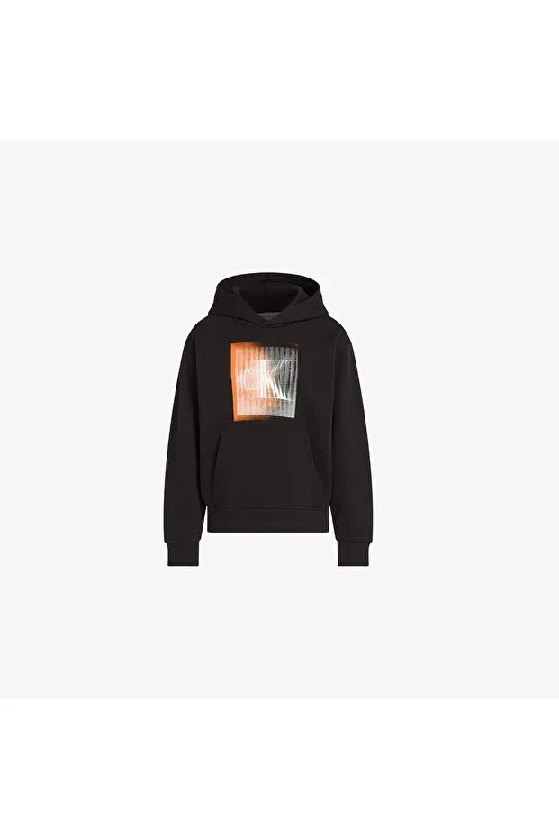 Детское худи для девочек с капюшоном Calvin Klein, Beh-Black — фото 3