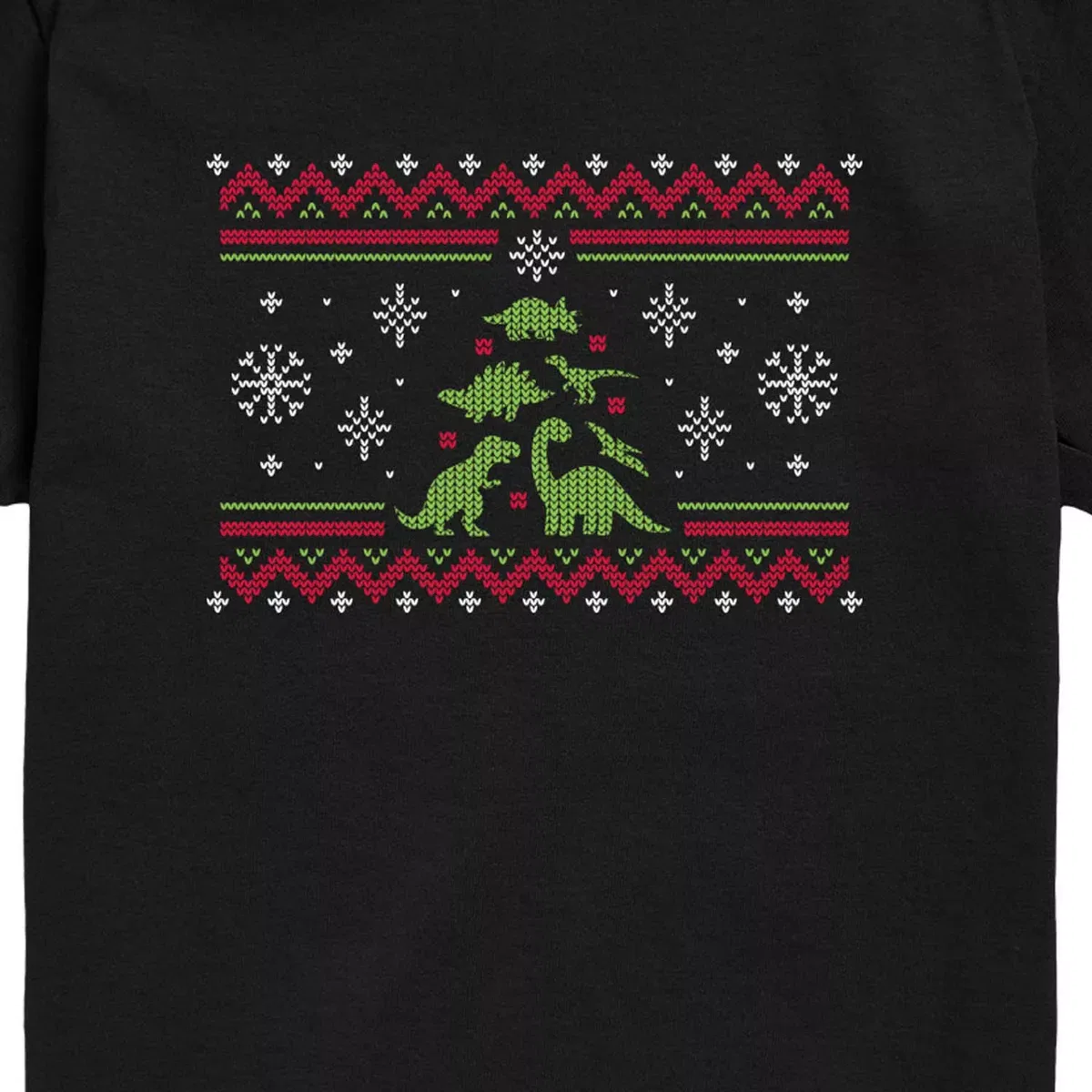 Детская футболка с коротким рукавом с принтом Dino Tree Sweater Instant Message, Black — фото 2