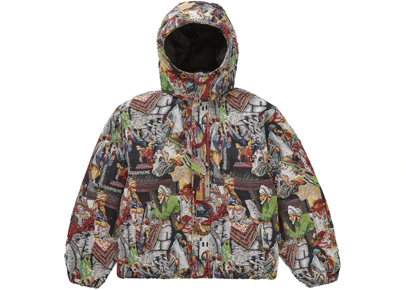 Мужская пуховая куртка с принтом Supreme Tapestry Down Puffer Jacket Supreme, Multicolor