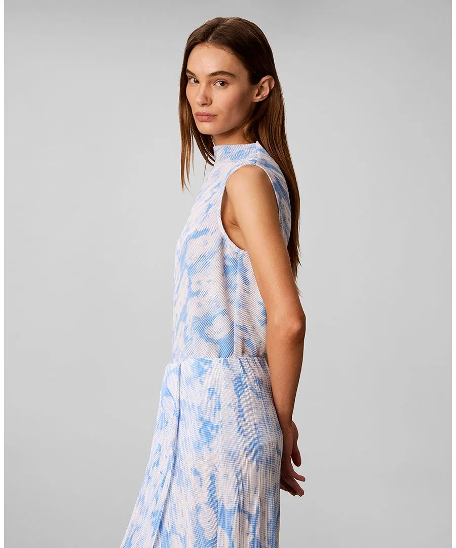 Топ с принтом, без рукавов Calvin Klein, Halftone Floral Marina Dew — фото 3