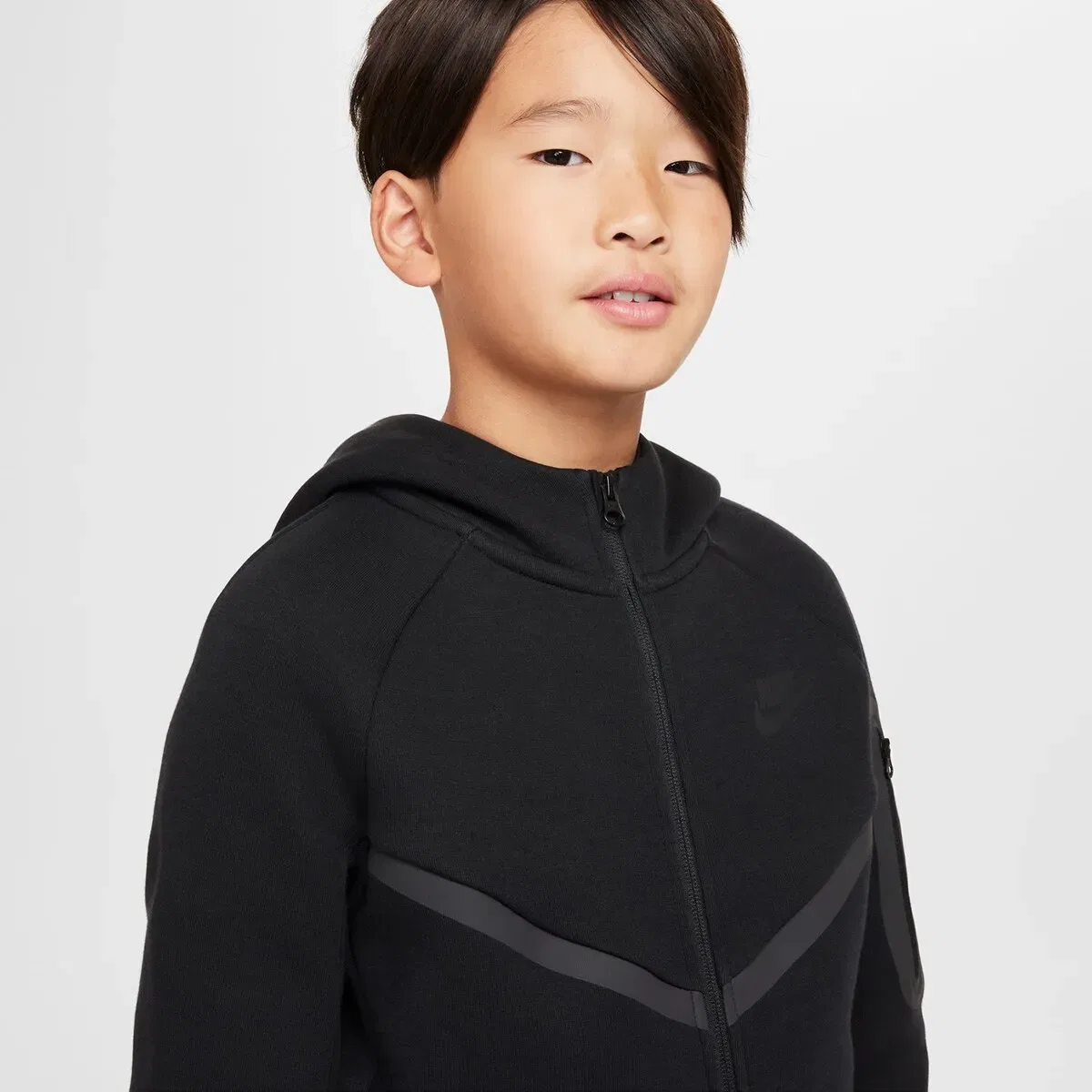 Детская худи с капюшоном Nike Sportswear Tech Fleece, Negro — фото 3