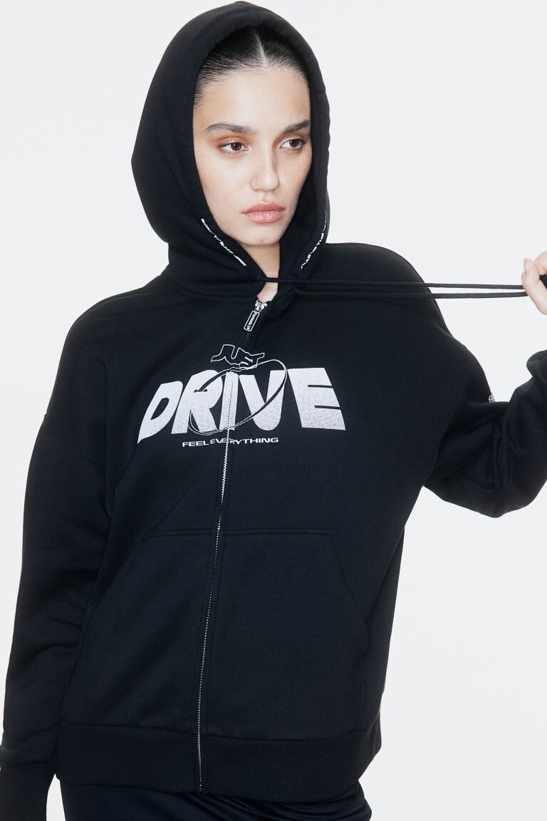 

Толстовка оверсайз с мотивом H&M, черный