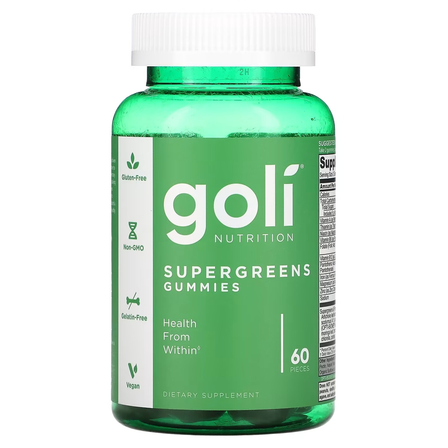 

Goli Nutrition Жевательные таблетки Supergreens, 60 шт