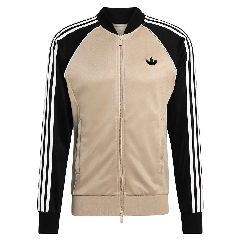 Свитшот на молнии Adidas Originals, бежевый — фото 3