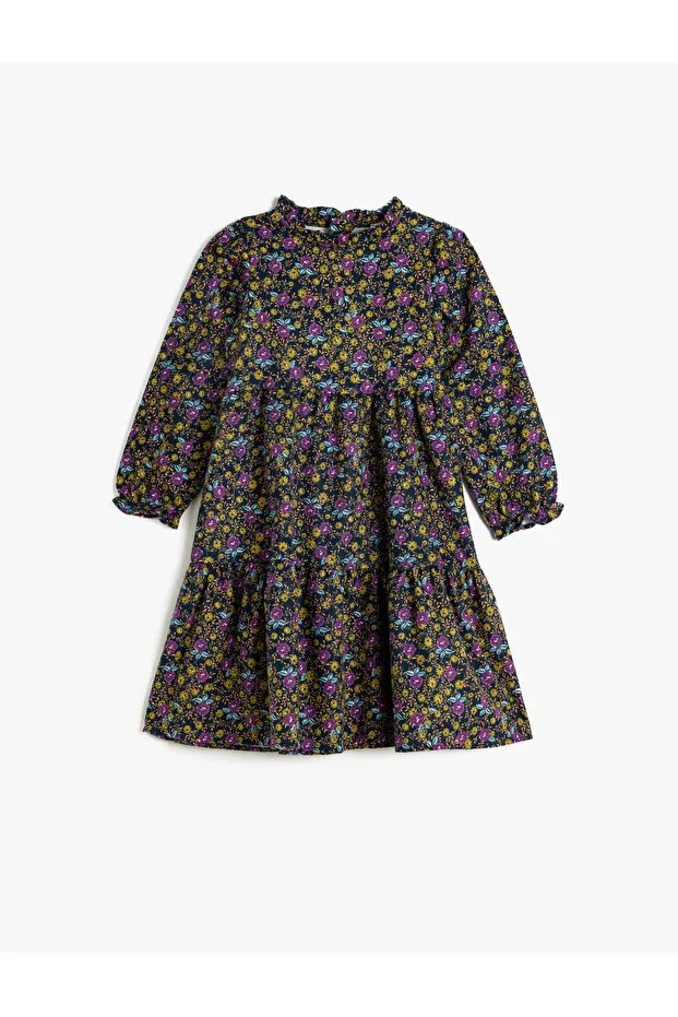 Детское платье для девочек с принтом Floral ruffle stand collar long sleeve Koton, 7d2