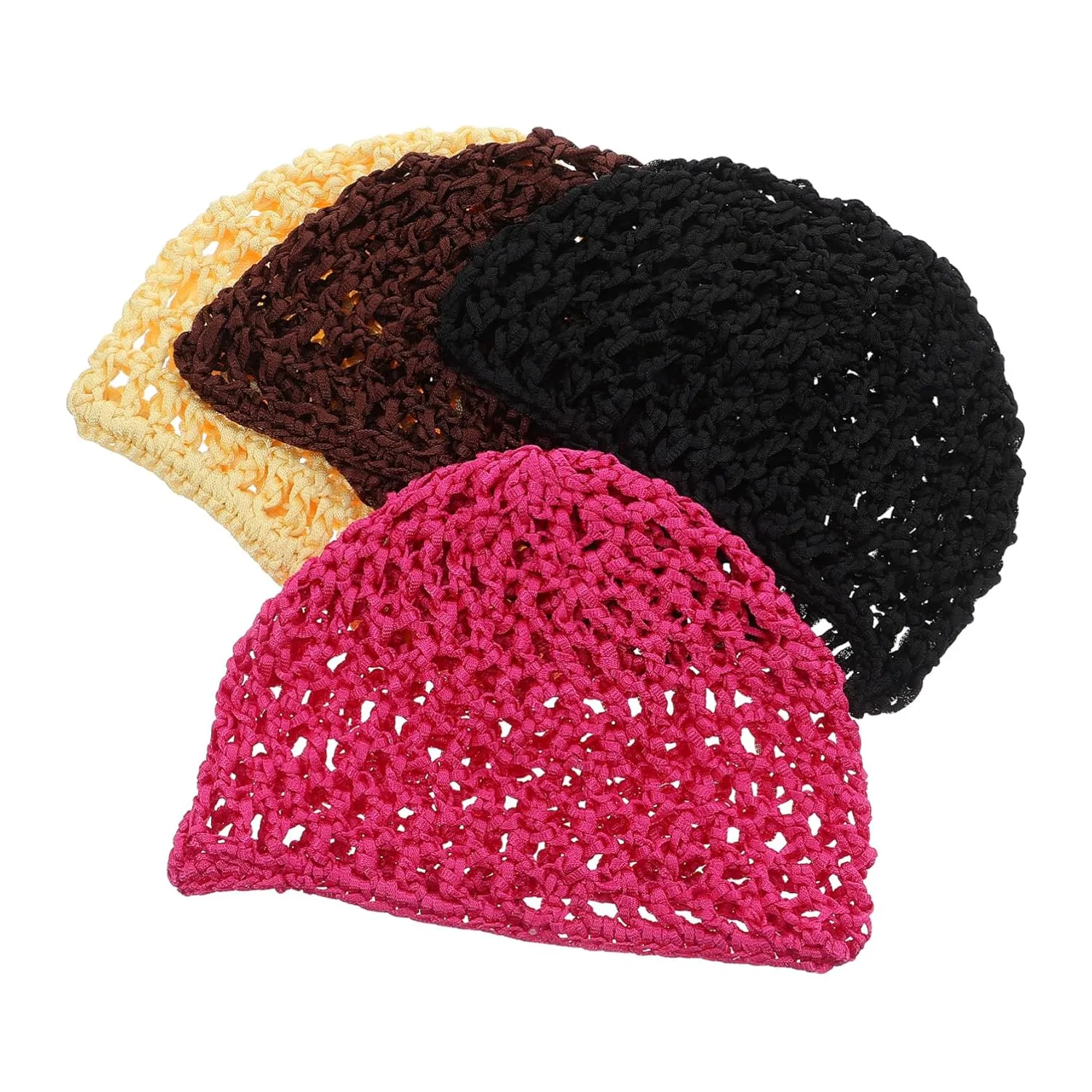 Набор шапочек для душа Crochet Hair Net, Mikinona, 4 шт, 17x13 см