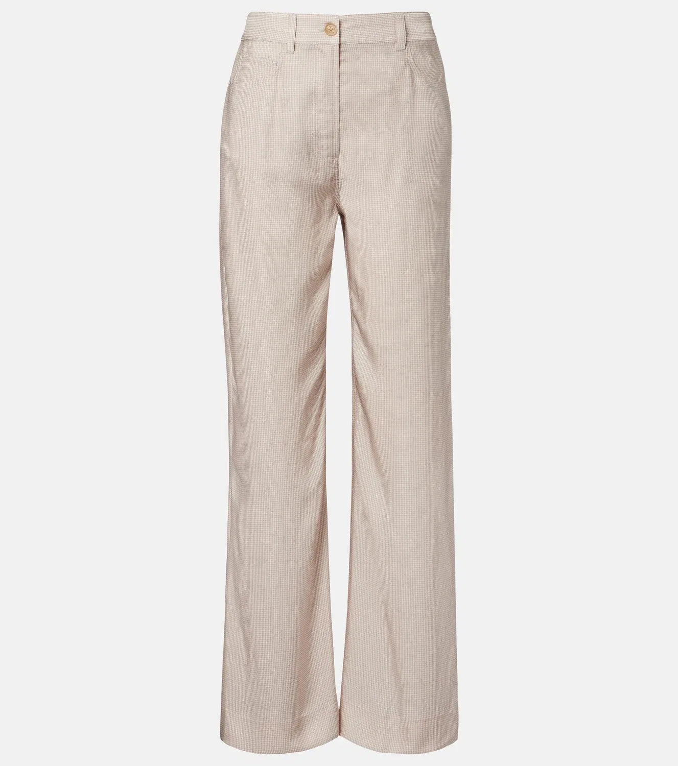 Широкие брюки из твила в клетку Acne Studios, бежевый Multi