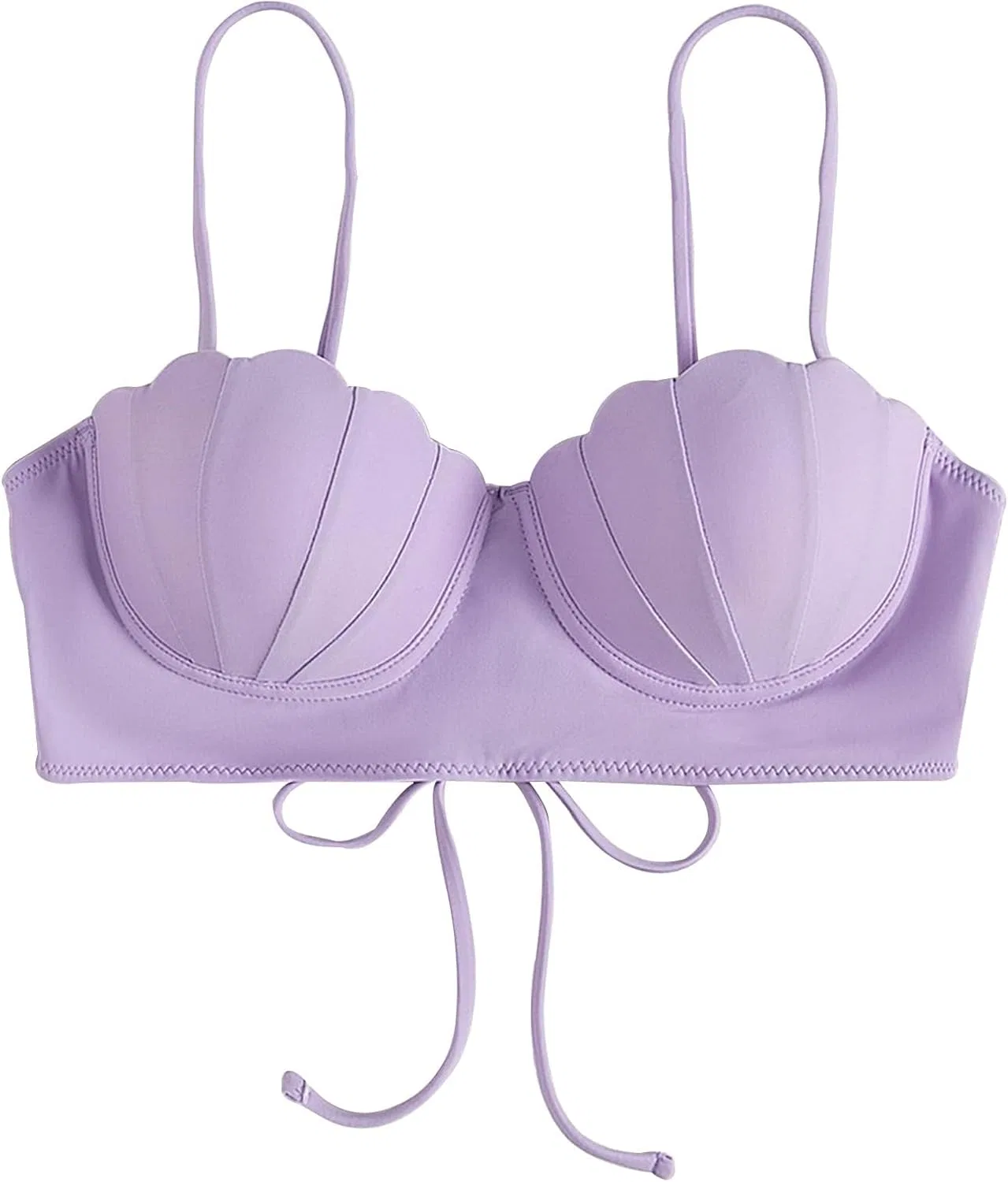 Женский бикини-топ с ракушками Push Up, Purple