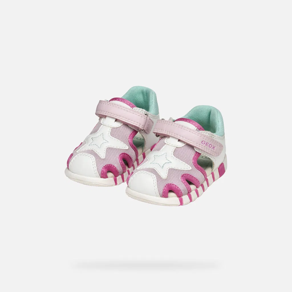 Детские сандалии без застежки B Sandal Iupidoo Gir Geox, White Fuchsia — фото 3