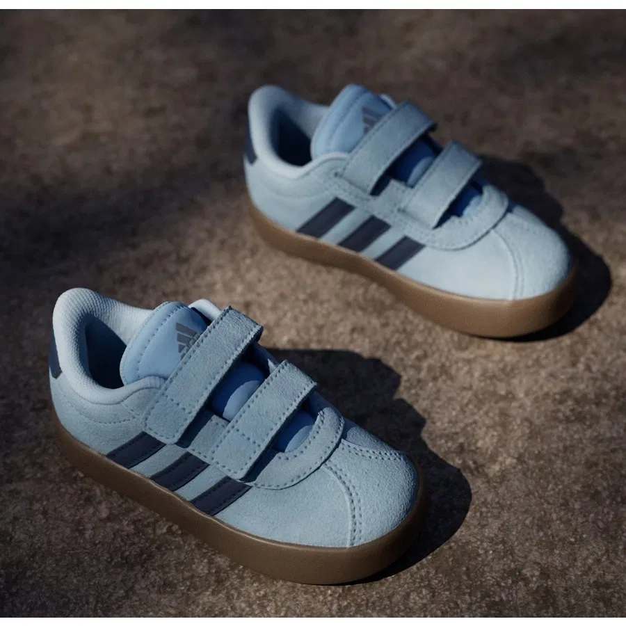 Детские кроссовки с липучками Vl Court 3.0 Cf I adidas, Светло-голубой — фото 3