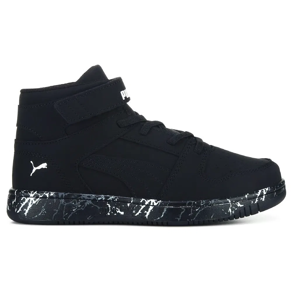 Детские высокие кроссовки Rebound Layup Puma, Black/Nubuck — фото 2
