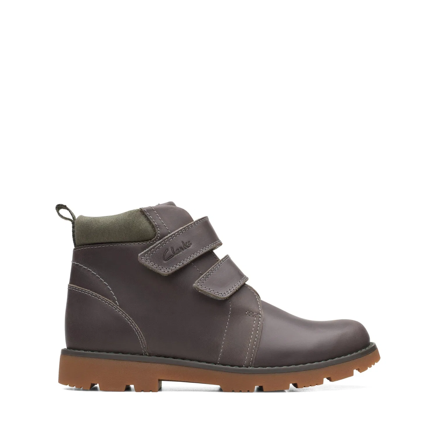 Детские ботинки-комбат с закрытым носком Heath Strap K Clarks, Grey