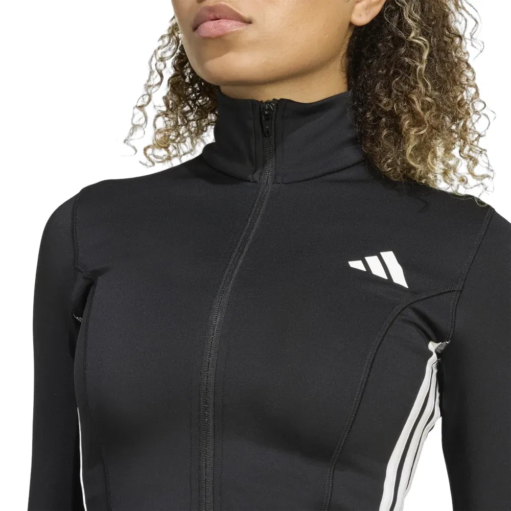 Женская куртка для тренировок Workout Essentials Zip Through Jacket 'Black White' adidas, Black/White — фото 4