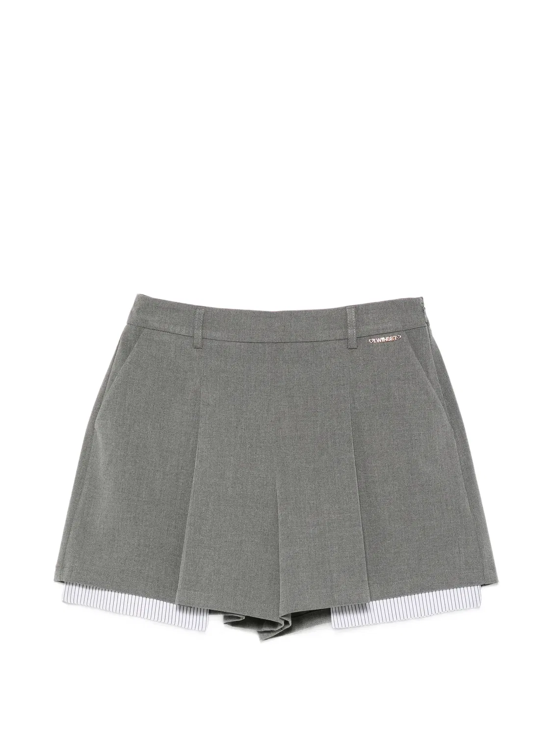 Многослойные шорты со складками Twinset Kids, серый