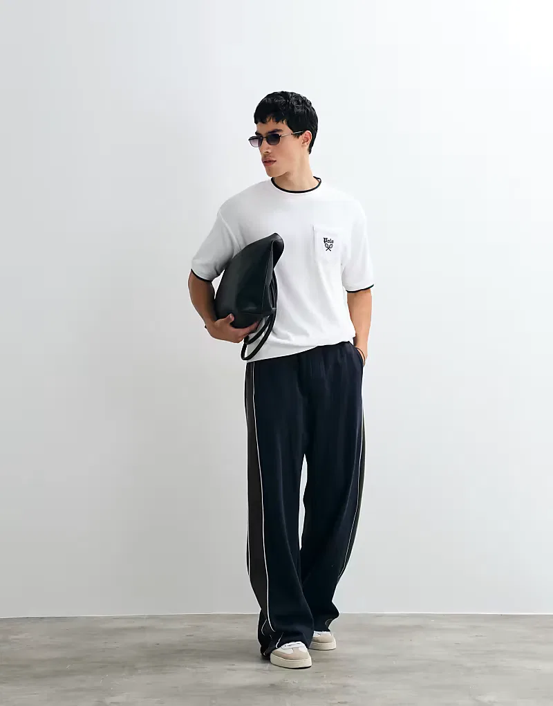 Футболка Polo Ralph Lauren с коротким рукавом из махровой ткани свободного кроя, белая — фото 3