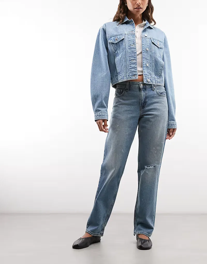 Свободные зауженные джинсы Levi's с регулируемой талией, средне-синий