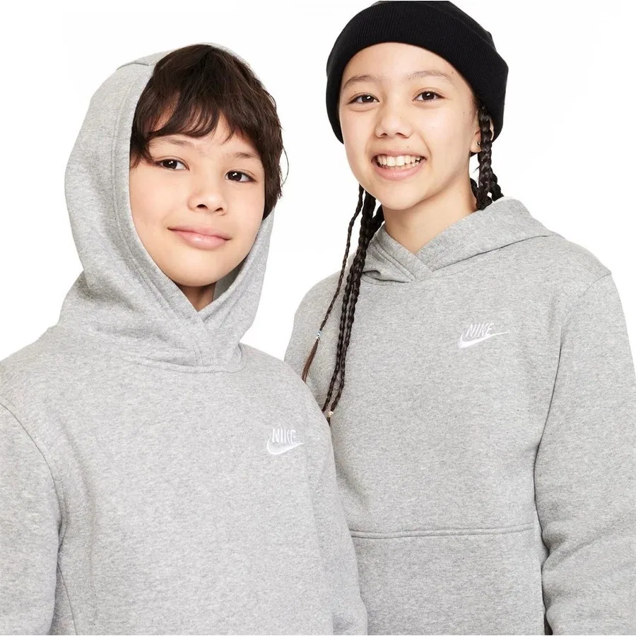 Детский свитшот с длинным рукавом Sportswear Club Fleece Nike, Серый — фото 3