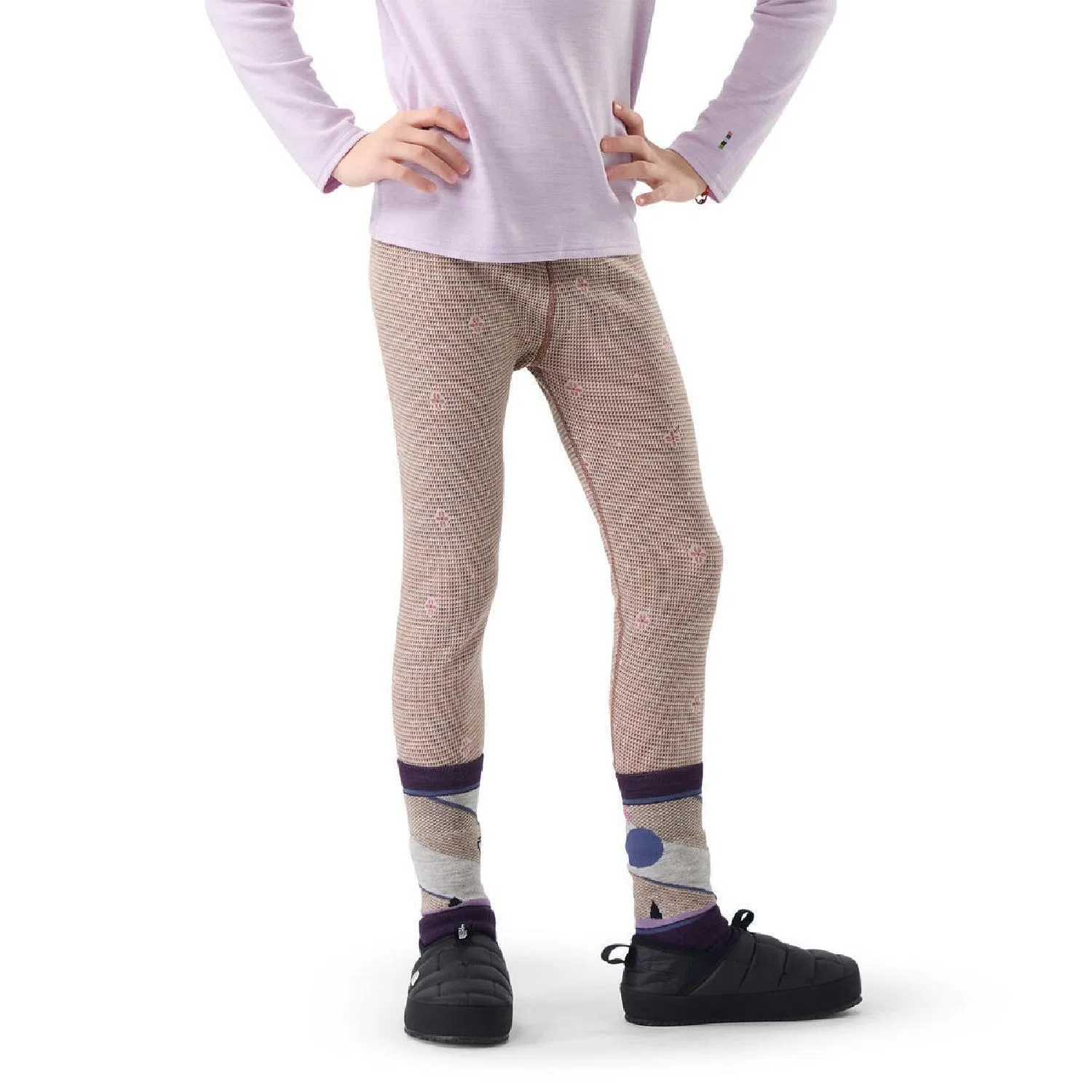 Термобелье детские кальсоны из мериносовой шерсти Smartwool, Almond Mini Meadow