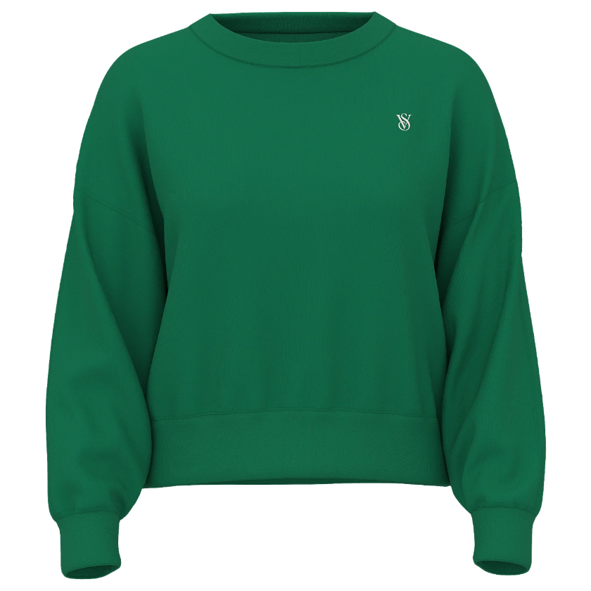 Укороченная толстовка Victoria's Secret Angel Essentials Obsessed Terry Crewneck, зеленый