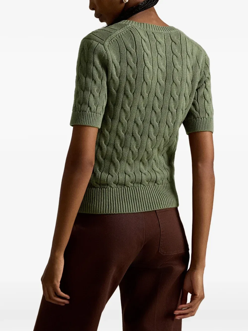 Кардиган фактурной вязки Polo Ralph Lauren, зеленый — фото 4