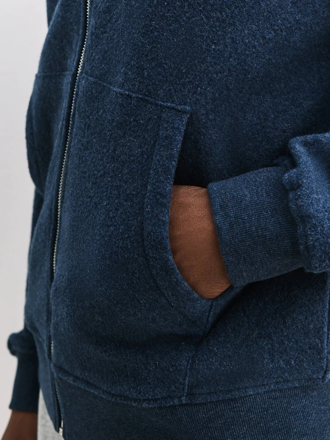 Худи на молнии, флисовое, Navy Blue Fleece Zip Through Hoodie Next, темно-синий — фото 4